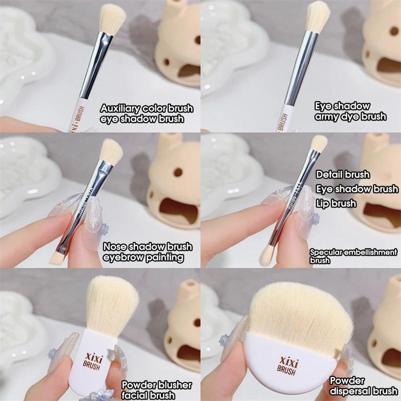 6 Stücke Mini Box Make-Up Pinsel Tragbare Kosmetik Powder Foundation Blush Blending Concealer Make-Up Pinsel Schönheit Make-Up-Tools
