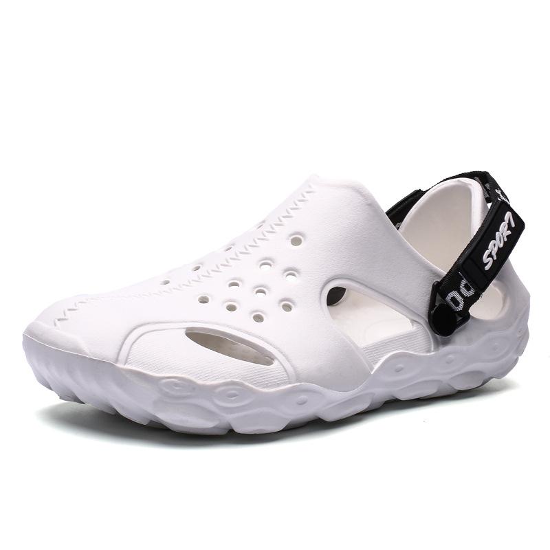 2025 summer hole shoes men's trend thick-soled bag head hollow large size comfortable outdoor beach cool slippers