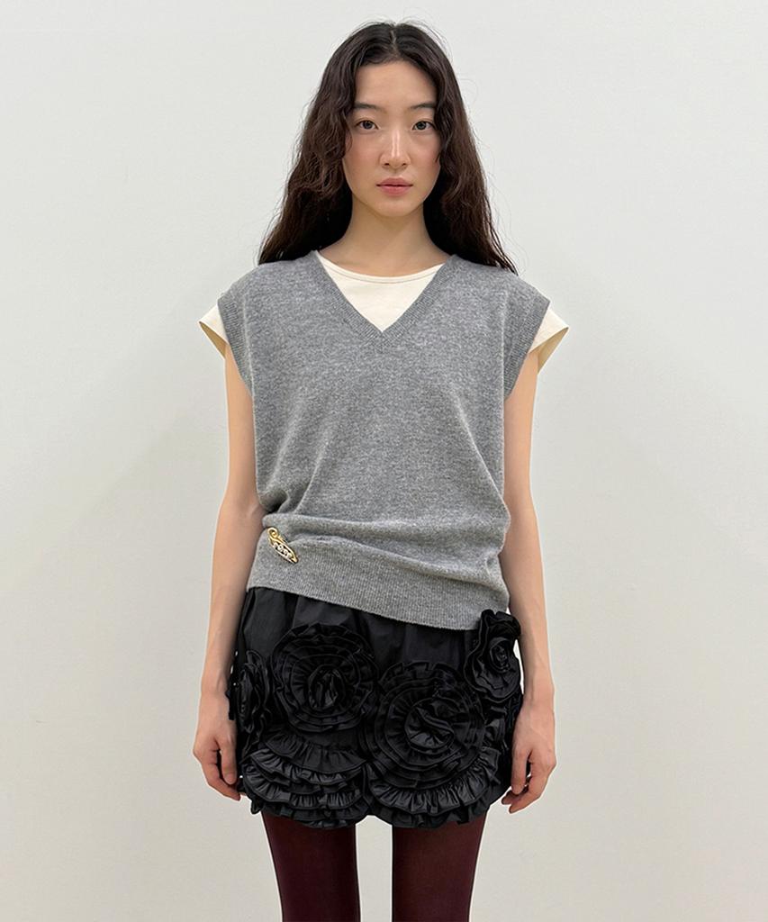 SINOON Sinoon Plain Knit Vest (Grey)