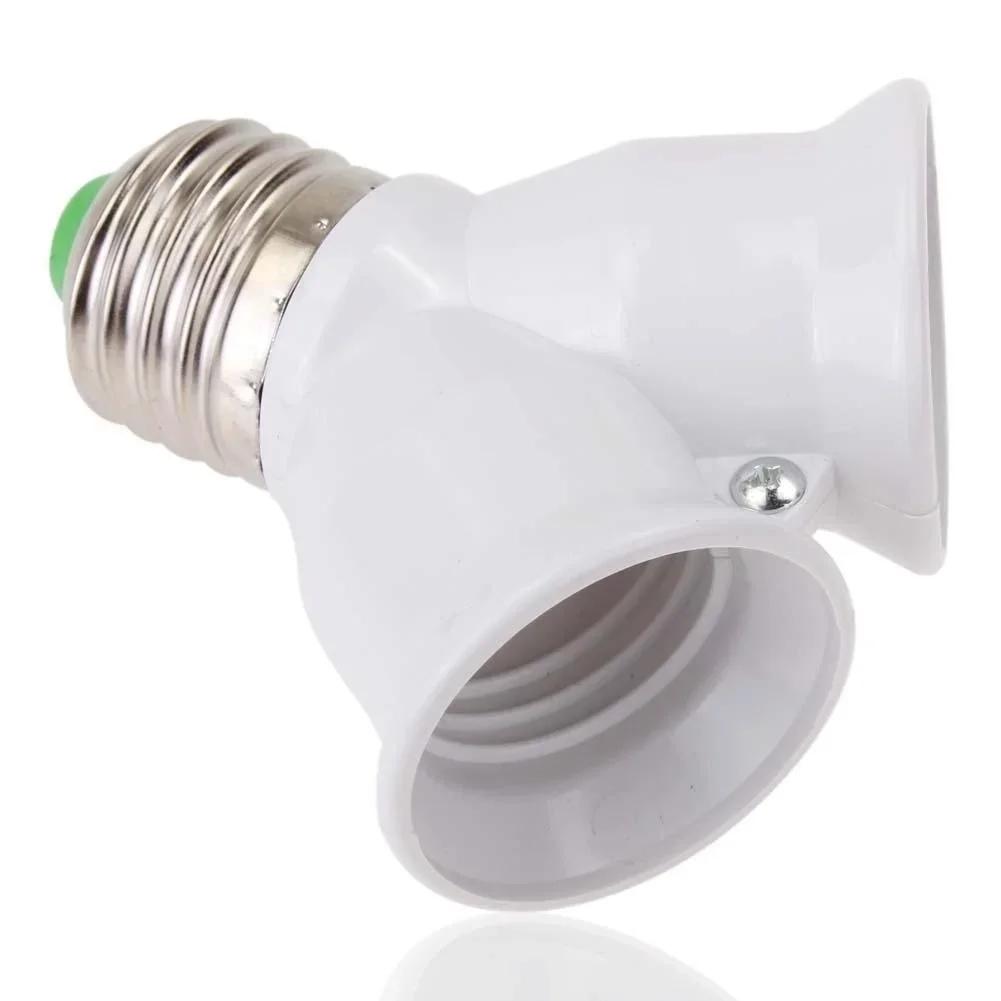 Screw E27 LED Base Light Lamp Bulb Socket E27 To 2-E27 Splitter Adapter Lamp Holder Socket Bulb Holder Lighting Accessories
