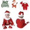 Adorable Christmas Baby Knitted Romper Jumpsuit Outfit W/ Santa Claus Sweater Hat