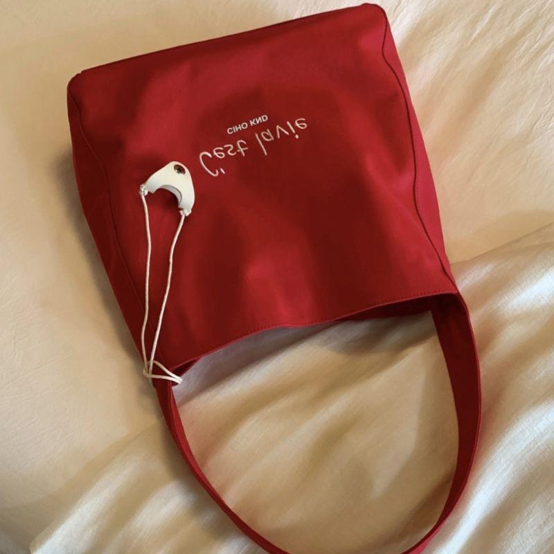 

Nange Women s Bag Neon Sweetheart Tote Bag Women 2025 New Arrival Minimalist Satchel Canvas Bag Commuter Shoulder Bag Cherry Red