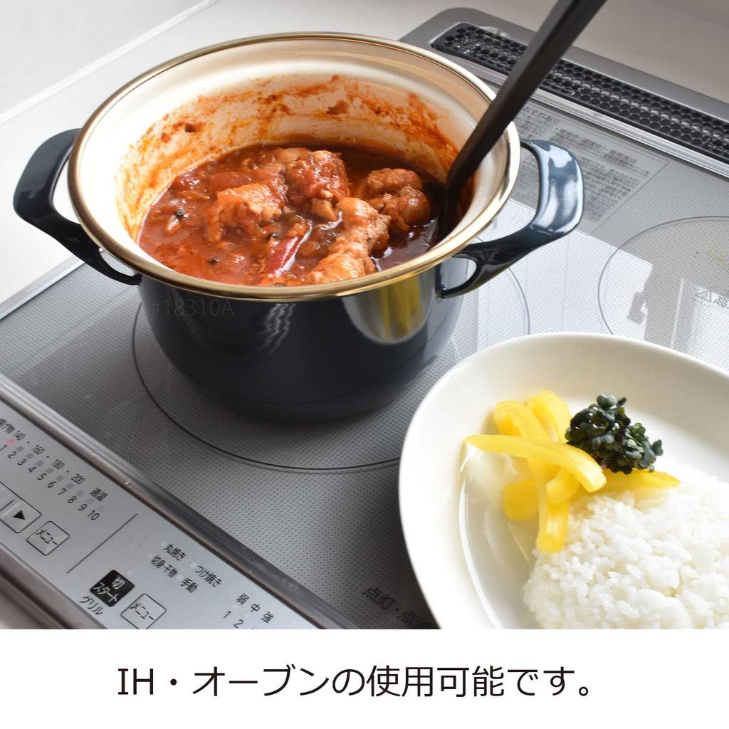 Fuji Enamel Casserole Pot, Induction Compatible, Cocotte with Lid, 16cm, Scarlet, EX-16 C SR