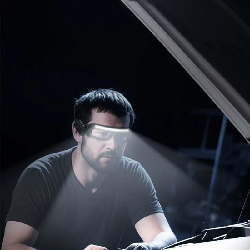 New Multifunctional Glasses Light With Type-C Charging, Warning Headlamp, Compact And Portable, Touch-Sensitive Headlamp