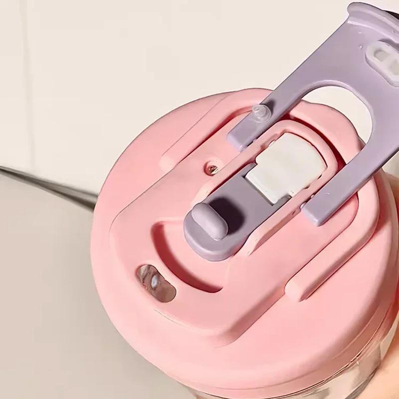 570/700ml Cute Water Bottle Sport Tumbler For Girls Kids Plastic Aesthetic Ice Hot Coffee Tea Juice Cup School Drinking Bottle