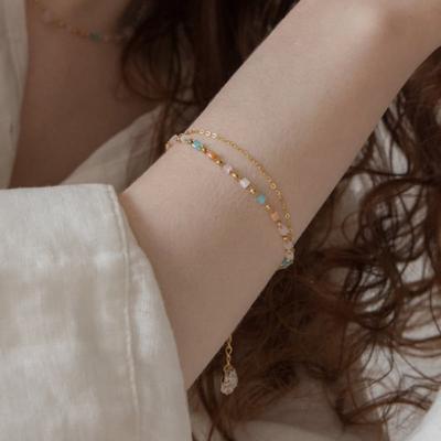 MERRYMOTIVE [2way] Pastel Candy Chain 925 Silver Bracelet/anklet