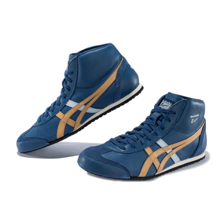 Onitsuka Tiger Mexico Mid Runner Cow Leather, Leather Cushioning Slip Resistant Abrasion Resistant Mid top Casual Shoes HL328-400