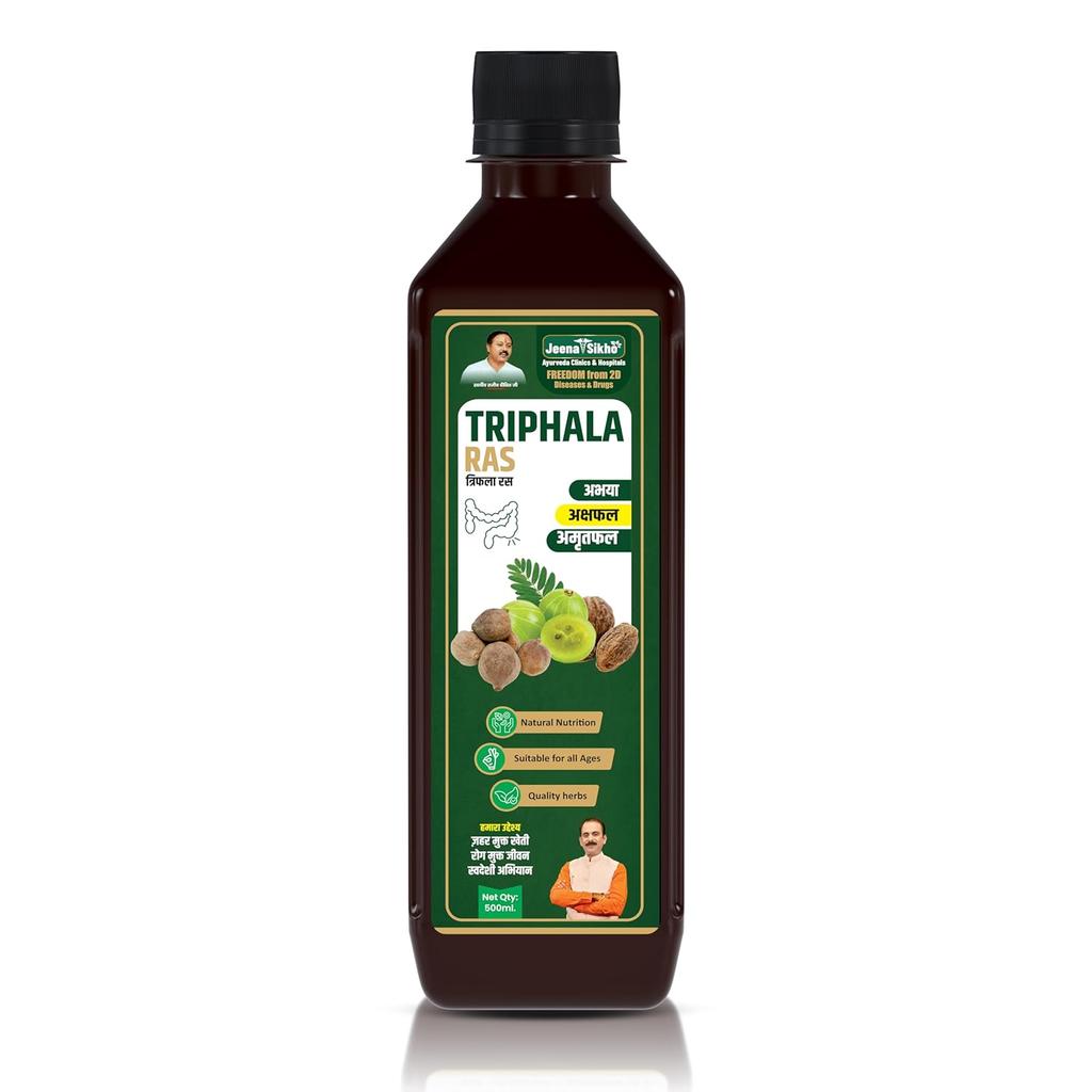 Jeena Sikho Triphala Ras Juice Ayurvedic Digestive Detox Tonic Natural Gut Cleanse Drink Acidity Support 500 Ml Pack 1