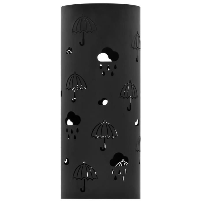 VidaXL Porte-parapluie Design Parapluies Acier Noir