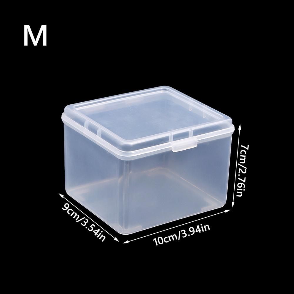 1Pcs with Lid Storage Box Rectangular Shape Multi-purpose Storage Case Clear Plastic Small Thing Container