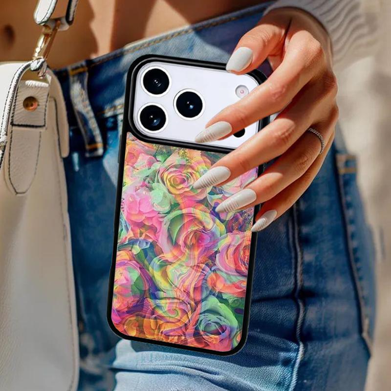 Trippy Psychedelic flowers Phone Case For iPhone 17 Air 14 15 13 12 Max Cover For Apple 16e 11 Pro Max Plus Coque