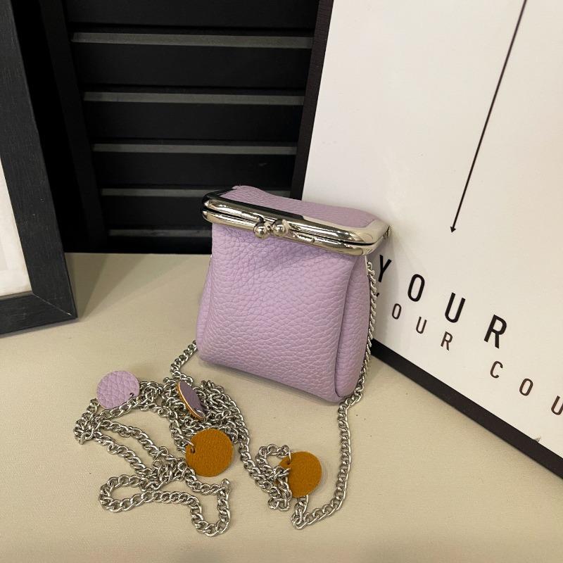 

Summer fashion new niche mini lipstick bag cute fashion chain messenger clip change bag фіолетовий