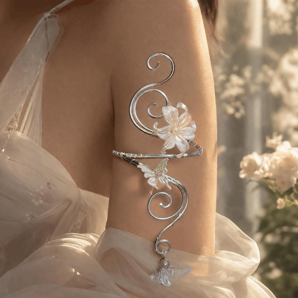 Butterfly Arm Cuff Hollow Out Armband Exotic Style Arm Bangle Bridal
