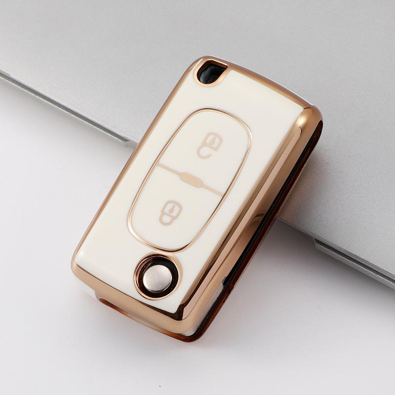 Mode TPU Autoschlüsselhülle Abdeckung Für Peugeot 207 307 308 407 607 807 Geschützter Schlüsselanhänger