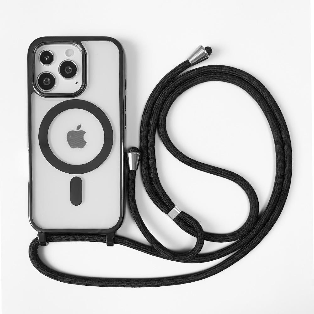

iPhone 15 Pro Max Magnetic & Electroplated Case with Lanyard IP14 Plus/IP15 Plus