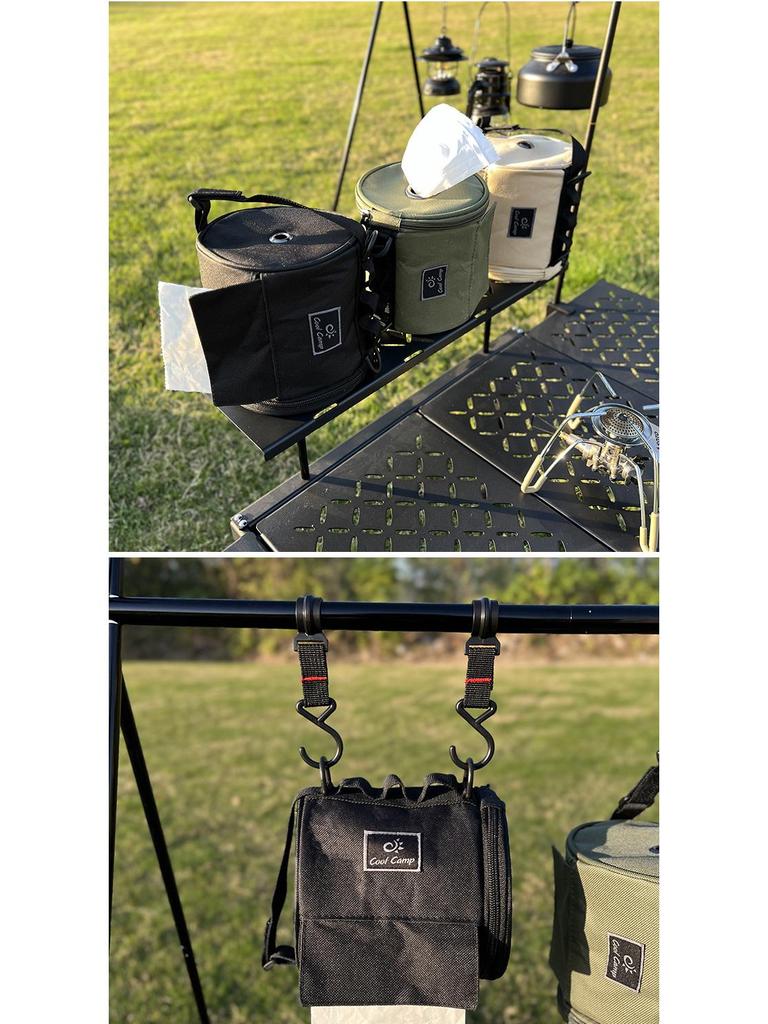 Multifunctional Outdoor Tissue Storage Bag with Light Pole Hanging Feature