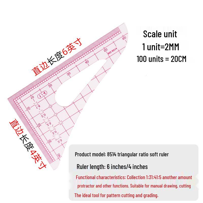 Elastyczna wielofunkcyjna linijka do stopniowania do projektowania odzieży i tworzenia wykrojów
