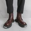 Fashion Casual men's high top leather shoes Comfortable classic style Fashion party and office Black brown boots outdoors 38-46 Youth