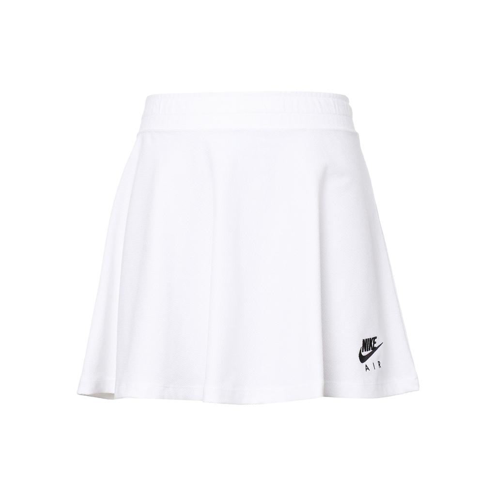Nike NSW Air Pique Imprimat Logo Respirabil Sportiv Linie A Confortabil Fusta Casual Femei Pantaloni Alb DO7605-100