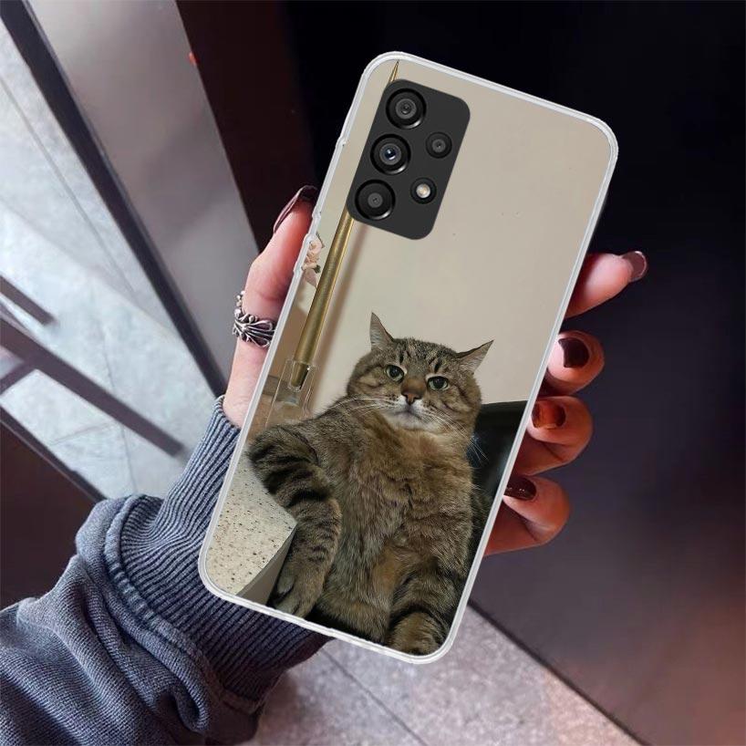 Pet Cat Funny Memes Phone Case For Samsung Galaxy A52 A51 A50S A32 A22 A12 A02S A72 A71 A31 A70 A30S Note 20 Ultra 10 Plus S10 G