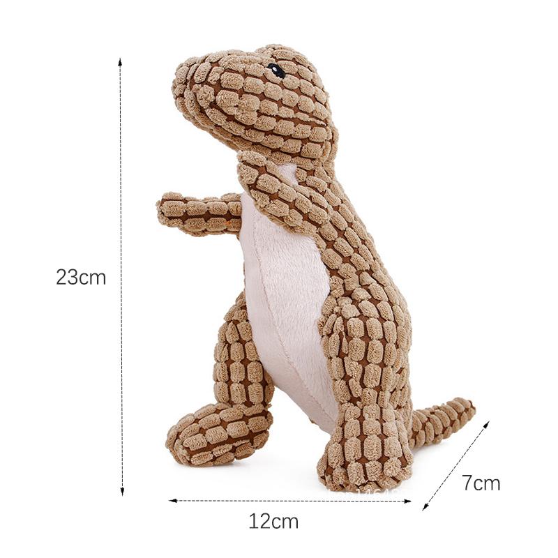 Bite-resistant Teeth-grinding Chewing Toy for Dogs Cats Washable Dinosaur Shaped Plush Sounding Dog Puzzle Toy Puppy Supplies