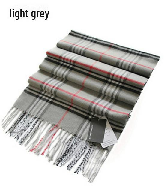 Winter Men's and Women's Thick Plaid Imitation Cashmere Scarf
