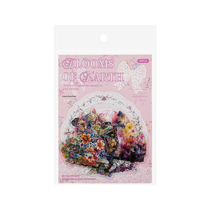 Yi Niao Blossoms Series Flower-Themed PET Sticker Pack - 6 Designs for Journals