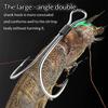 5pcs Double Hook High-carbon Steel Fishhook Wacky Weedless Worm Fishing Hook Sea Fishing
