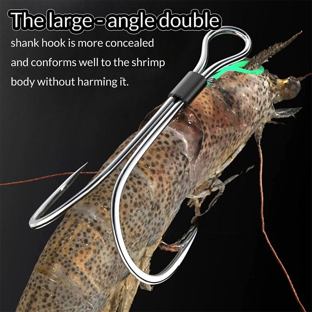 10pcs Pickerel Live Shrimp Bait Hooks Double Hook Hawksbill Single Hook  Sea Fishing