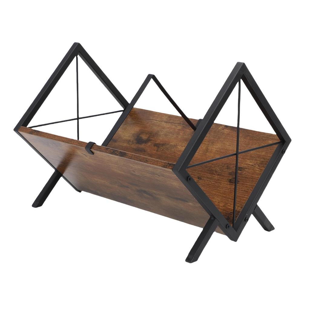 Record Storage Rack Holder Albums Music Records Display Shelf   for Book Magazine   Wood Iron