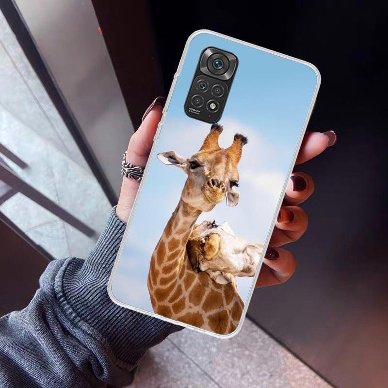 Cute Cartoon Giraffe Animal Phone Case for Xiaomi Redmi Note 15 14 14S 13 12 12S 11 Pro Plus 11E 11T 11S 10S 5G Soft Cover Funda