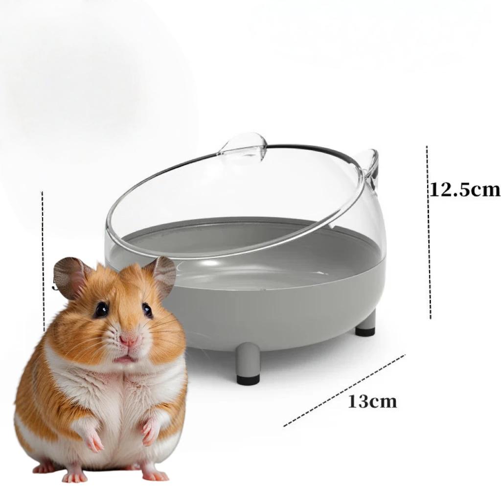 Hamster Toilet Chinchilla Bath House Golden Bear Bathroom Fully Transparent Field Of View Anti-spill for Gerbil Other Small Hams