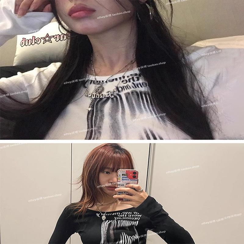 Women's American Spicy Girl Long Sleeve T-shirt - Spring/Autumn 2026 Fashion, Slimming Base Layer, Flattering Top