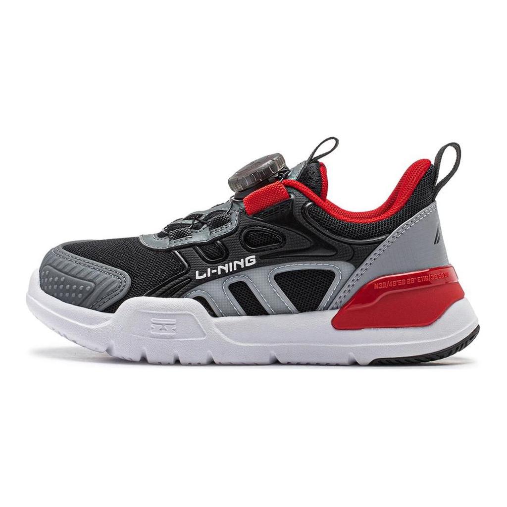 Li Ning Kids Shield Comfortable Non-Slip Wear-Resistant Low-Top Casual Shoes Kids Sneaker Black Gray Red YKNU016-1