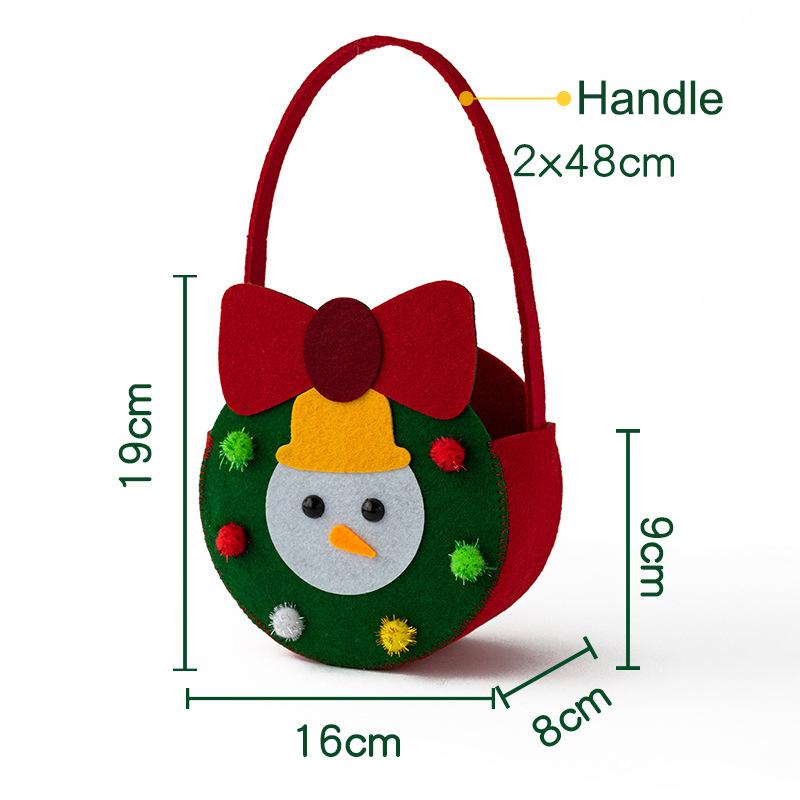 1PCS Christmas Gift Bag Creative Felt Cloth Children Candy Gift Bag Christmas Eve Handheld Portable Apple Bag