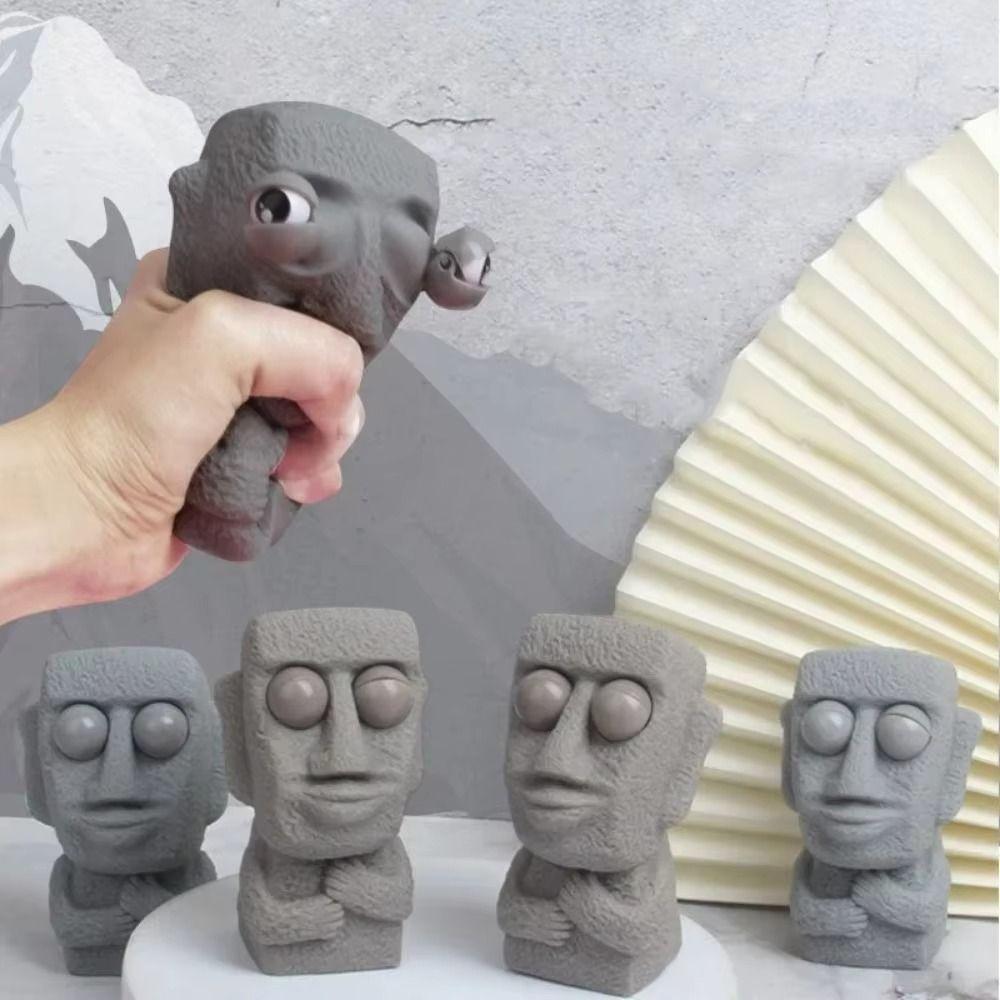 Soft Material Squeeze Toy Stress Relief Slow Rebounds Toy New Moai Statue