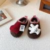 Children's Slip-on Winter Fleece Shoes, Style AB, Doll & Leopard Print, Non-slip Warm Half Slippers, Furry Cotton Design.