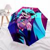 1pc Outdoors Umbrella with Skull and Pink Hair Character, Automatic Opening/Closing, Portable Tri-Fold Design, 8-Rib Iron Frame, Perfect Gift for