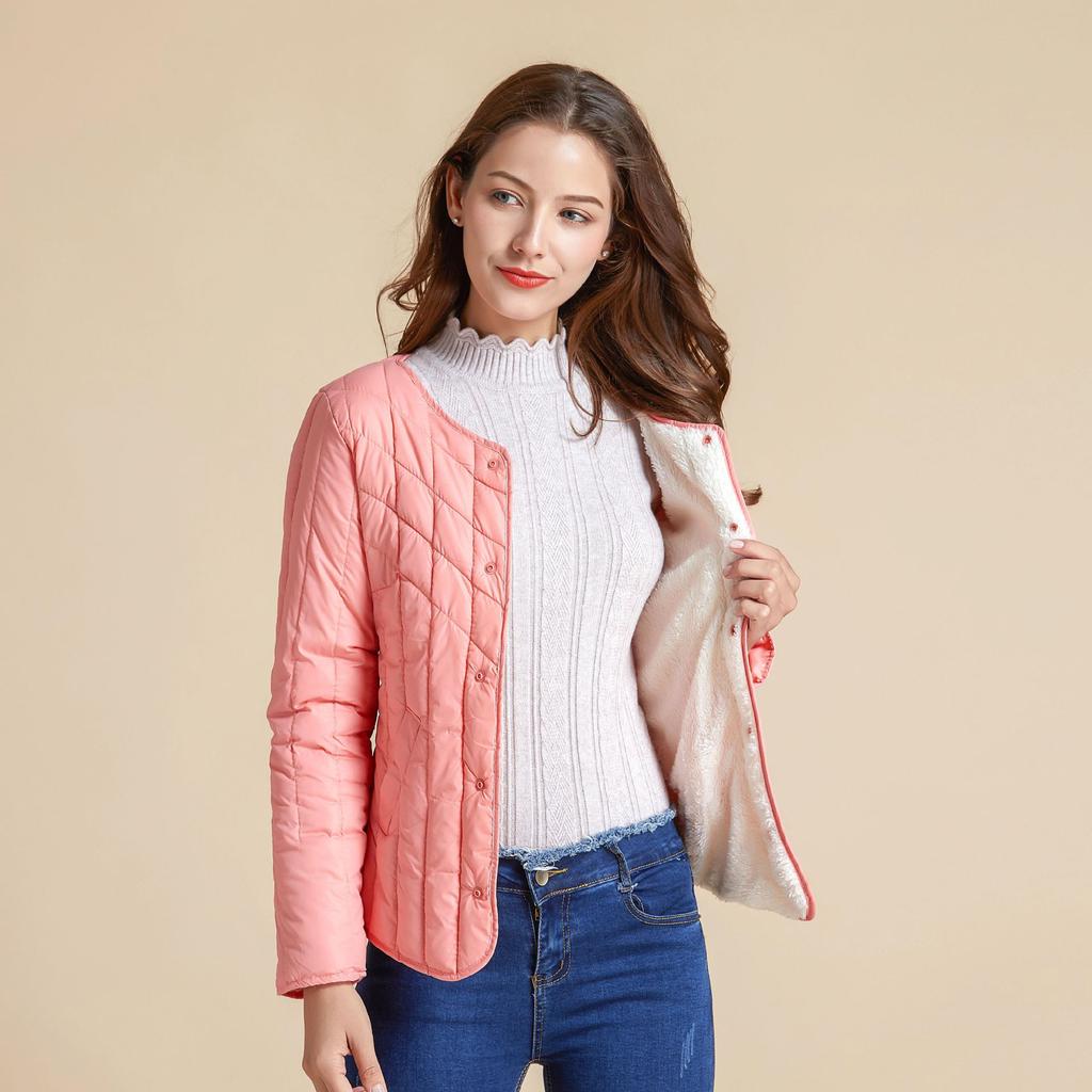 Fashionable Warmth and Comfort Women's Long-sleeved Warm Cotton Jacket Liner Cotton Top Cotton Liner Winter Slim 8977