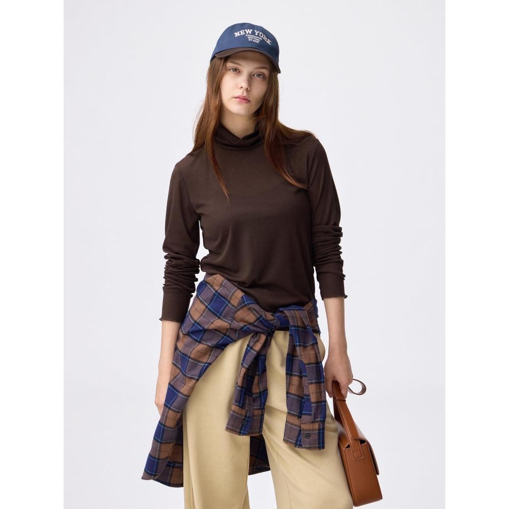 

Gu By Uniqlo SofT Прозрачный Высокий Воротник Лонгслив +e 09 BLACK/XS