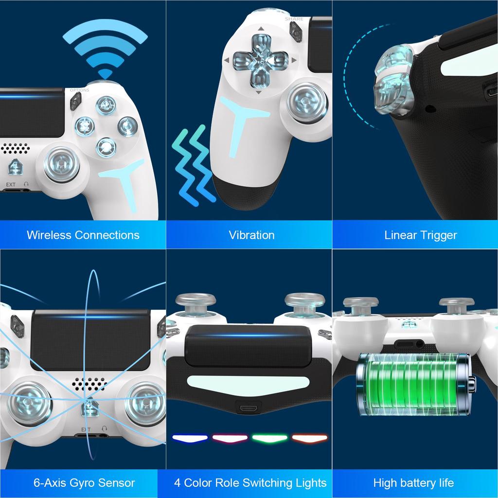 PS4 Wireless RGB Light Bluetooth Controller with Vibration for PS4/PC/Steam - Compatible with "It Takes Two".