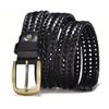 Waistband Weave Belt Men 3.5cm Width Braided Waist Belt Luxury Woven Leather Belts  Male