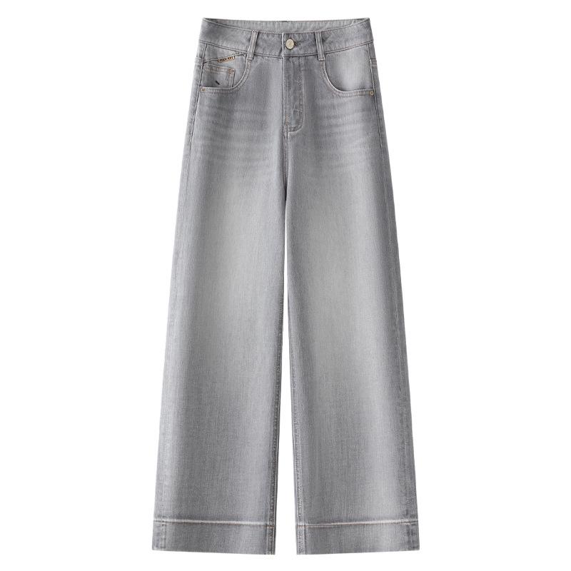 

Женские джинсы прямого кроя, зауженные, дымчато-серые, весна/осень 2025, маленький размер, свободная посадка, узкие/широкие штанины, длина 9/10 XL дым/серый