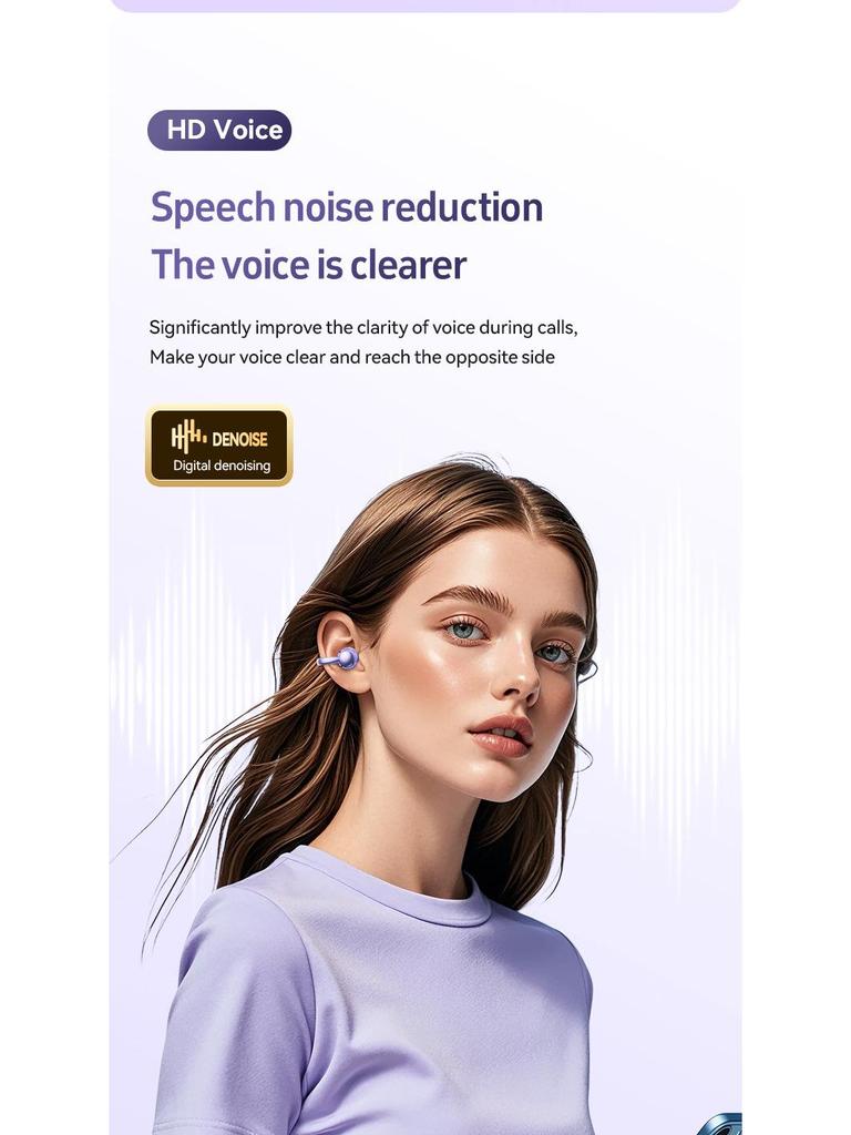 Wireless Non-In-Ear Bluetooth Earbuds, Open-Type, Comfortable Wear, No Pain