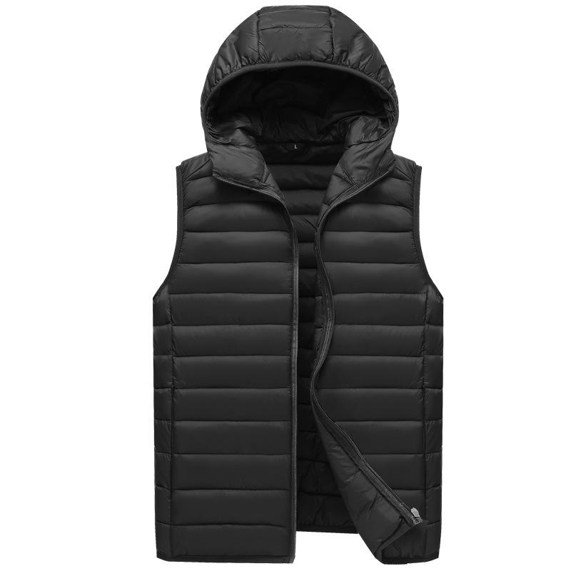 Men's Winter Hooded Down Cotton Vest Waistcoat