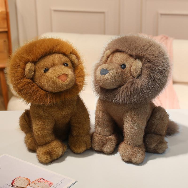 Favorite Toy Men's Chocolate Cute Cartoon Lion Plush Toy Lifelike Downy Stuffed Doll Baby Sleeping Pillow Kids Birthday Gift For Boys