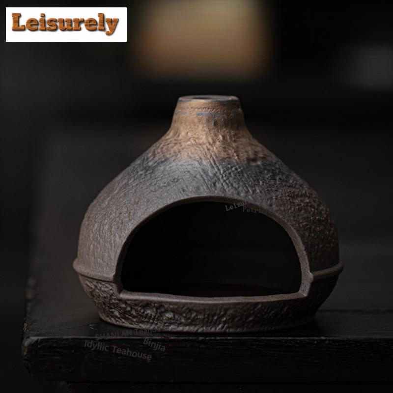 Gilt Iron Glaze Coarse Pottery Incense Holder Mist Smoking Steamers Incense Burners Aromatherapy Censer Chinese Tea Set Craft