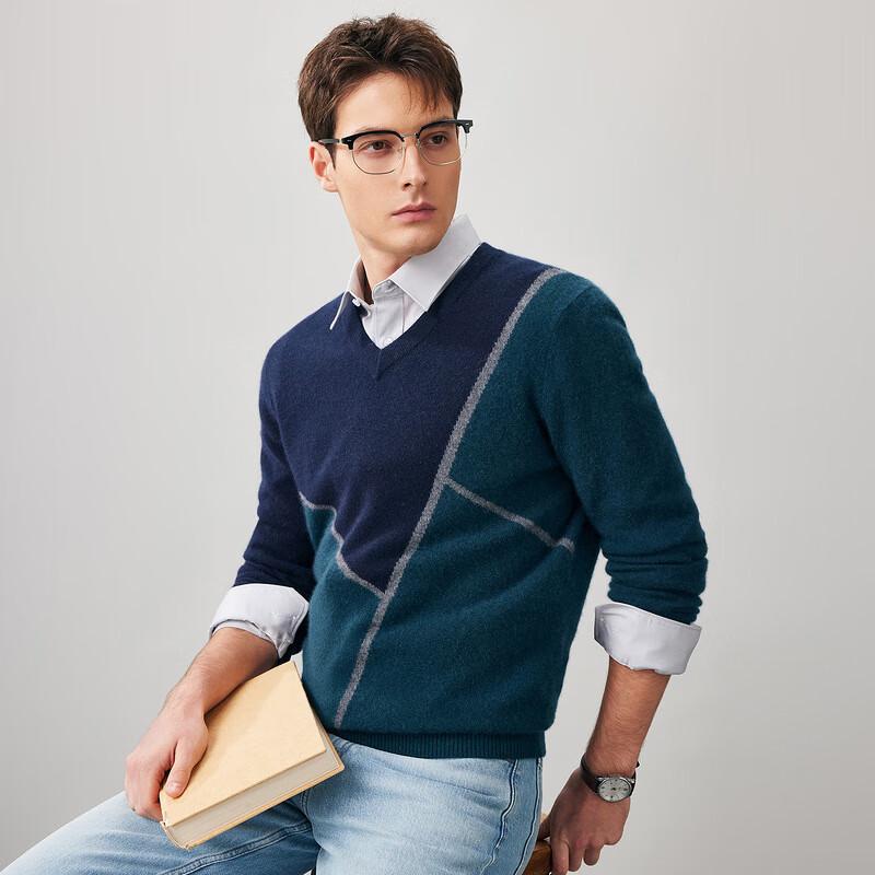 

Мужской свитер с V-образным вырезом из 100% кашемира XL