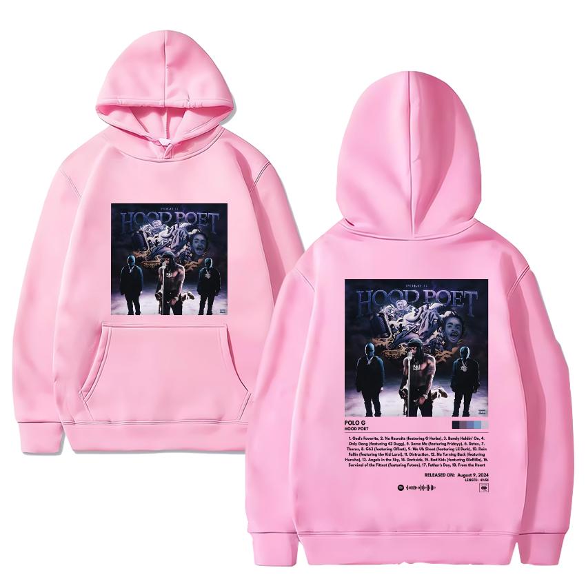 Hot Rapper Polo G Hood Poet Album Graphic Hoodie 2024 Men Women Hip Hop Vintage Streetwear Unisex Fleece Long Sleeve Pullovers