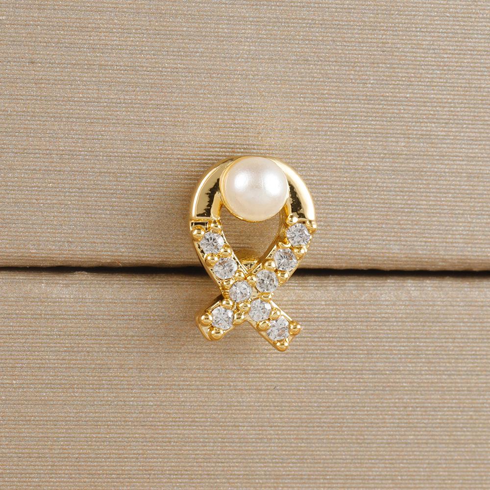 Pearl Flower Bee Zircon Earrings with Stainless Steel Needle